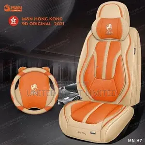 Executive M N Leather Seat Cover Milk And Orange