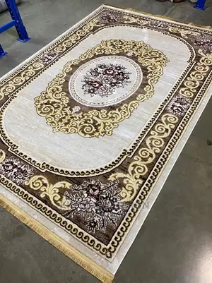5x7fts Cream, Brown and Gold Arabian Center Rug)