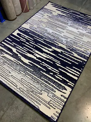 5x7fts Navy Blue and Cream Turkey Center Rug(3x5,4x6,7x10,)