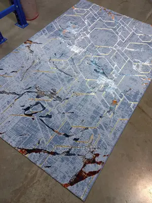 4*6fts Torquoise Blue and Gold Center Rug