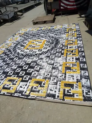 8x11fts Black and Gold Turkey Centre Rug
