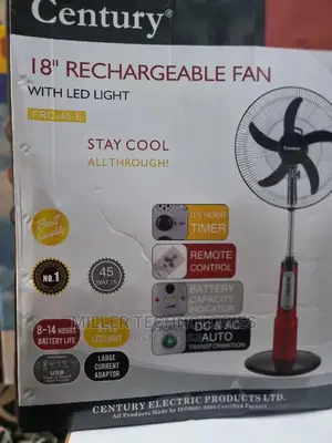 Century Solar Rechargeable Fan 18 Inch