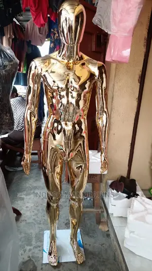 Male Full Body Gold Chrome Display Mannequin