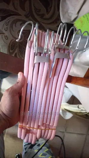 Sets of Pink Wooden Clothes Hangers