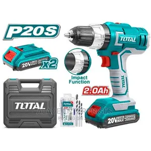 Total Li-Ion Cordless Drill + 1 Pc Charger + Box + Screws