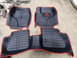 Customised Leather Footmat For Camry 07 Red/Black
