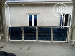 Stainless Handrail With Dark Grey Glass