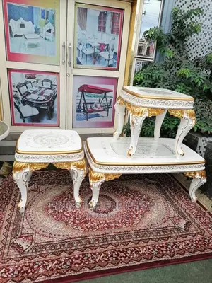 New Royal Upholstery Centre Table With 2 Side Stools