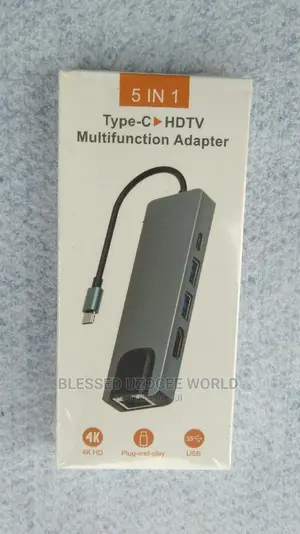 5 In1 USB Type C to Hdmi+ Lan+Usb+Usb C Converter