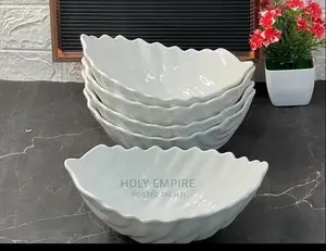 6pcs Nordic Pure White Ceramic Fruit Salad Bowl