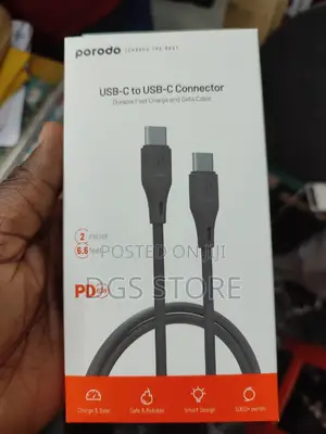 Porodo Usb C to Usb C Connector Pd 60w 2m Cable