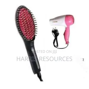 Hair Straightener Brush/Comb With Free Hair Dryer