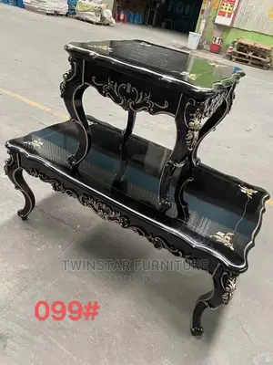 New Modern Royal Wooden Center Table With 2 Side Stools