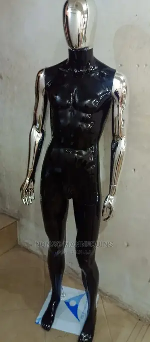 Black And Silver Male Faceless Display Mannequin