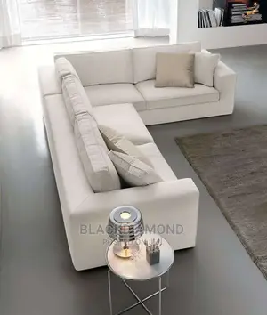 L Shape Leather Sofa by Blackdiamond Furniture