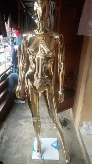 Size 8 Female Faceless Gold Chrome Fashion Display Dummy