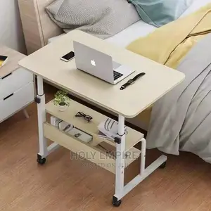 Laptop Table With Wheels Shelf Storage Height Adjustable