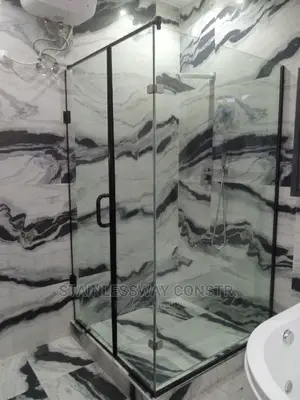 Shower Glass Cubicle Black Accessories