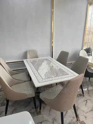 Quality White Executive Dining Table With Marble