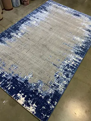 5x7fts Turkey Navy Blue and Gray Center Rug(4x6,7x10 )