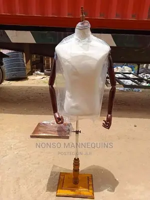 Male Dressform With Wooden Hand and Shoe Display Stand