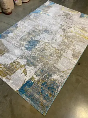 5x7fts Beige, Blue and Gold Turkey Center Rug(3x5,4x6,7x10,Available)