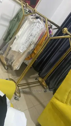 Double Sided Gold Chrome Clothes Rack