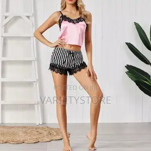 Sexy Sling Vest Striped Shorts Pajamas Set