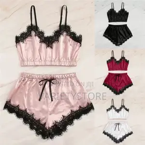 Sexy Lingerie Lace Satin Pajama Sets