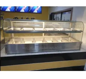CURVED GLASS Food Display Warmers/Bain Marie (3,4,5,6plates)