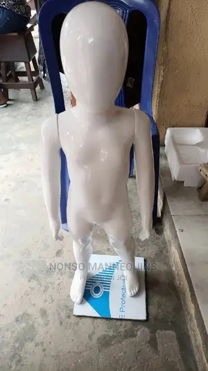 Age 1 to 3 Years Faceless Glossy White Unisex Kids Mannequin