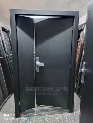 4ft: Security Entrance Black Steel Door