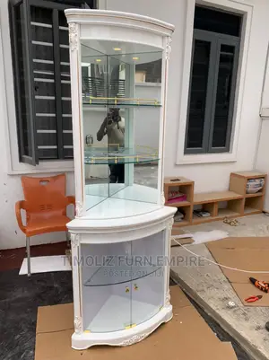 Wine Bar Cabinet With Storage Spaces.