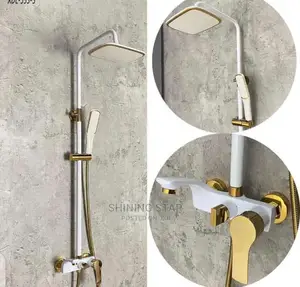 White and Gold Shower Set