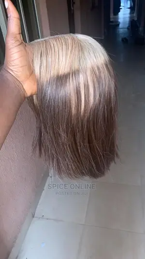 Vvip: Blond Brown 10 Inches Vietnamese Bone Straight Wig