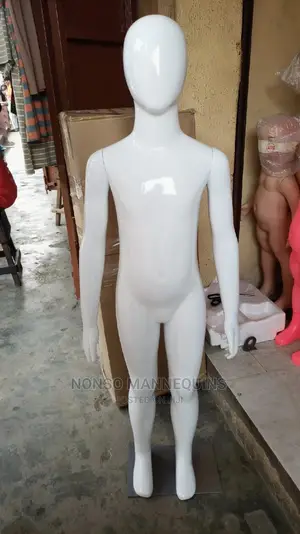 Age 5 To 10 Years Unisex Glossy White Faceless Mannequins