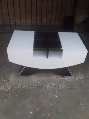 White Center Table With Black Glass