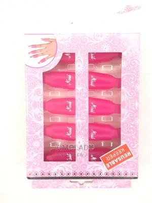 10pcs Nail Remover Soaker Reusable Plastic Keeper -Pink