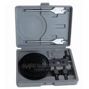 18 Pcs Carbon Steel Hole Saw Set With Flat Drill Bit 20-22