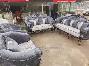 Luxury 7 Seater Living Room Fabric Made Sofa Chair.