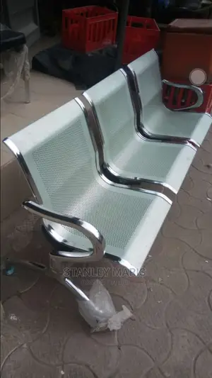 Office Reception Waiting Chair - 3 Seater - Silver