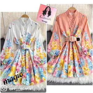 Trendy Floral Chiffon Short Dress