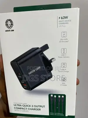 Green Lion Ultra Quick 3 Output Compact 63w Charger
