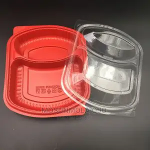 2-Compartment Takeaway Plastic Food Container - 25pcs