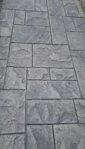 Concrete Ashler Printing in Grey Stone Flooring