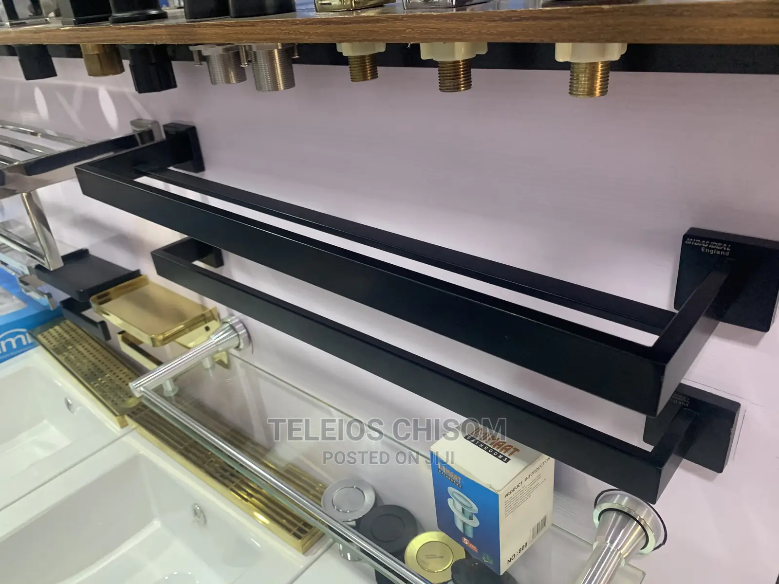 Towel Rail Double Black