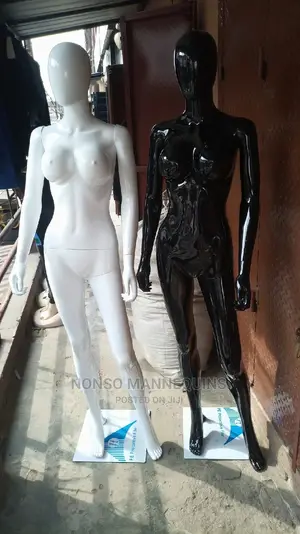 Size 8 Glossy Black White Female Faceless Mannequin