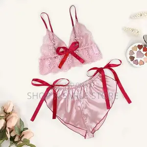 Sexy Lace and Santi Bralette and Short Lingeries Set