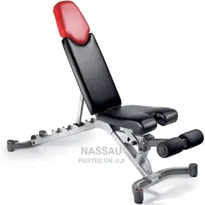 Commercial Adjustable Exercise Bench Red and Black