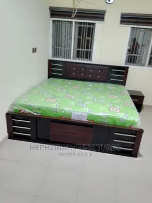 6 X 6 Executive Brown Bedframe With Bedside Drawer